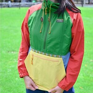 L.L. Bean Multicolor Hooded Jacket Womens Medium